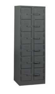 12 Compartment Steel Lockers twelve door multi unit metal lockable industrial cupboard secured office container