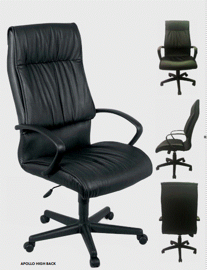 Apollo High Back Chairs office seat black leather chair swivel and tilt chair