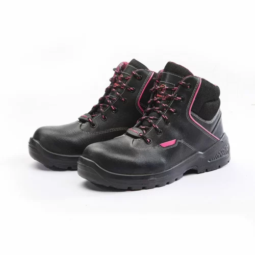 Ladies Nobuhle Boots Pair buffalo buff leather ladies boot black and pink ladies footwear