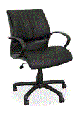 Apollo Mid Back Chairs black leather seat swivel and tilt chair