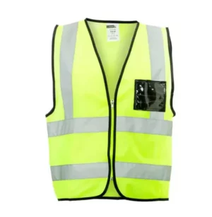 reflective vests lime reflective vest with zip and id pouch fluorescent safety vest