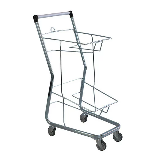 2 tier basket trolleys mini shopping cart grocery shopping pushcart